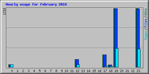 Hourly usage for February 2016