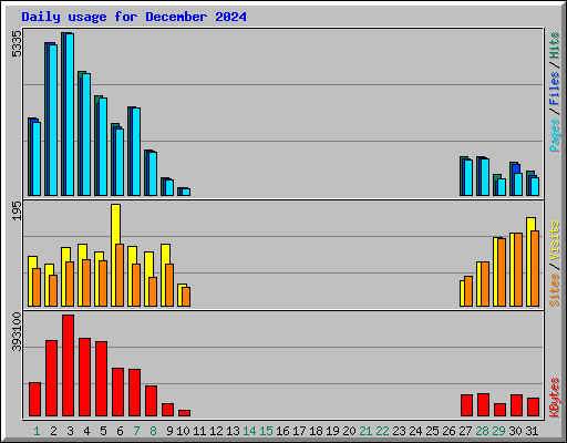 Daily usage for December 2024