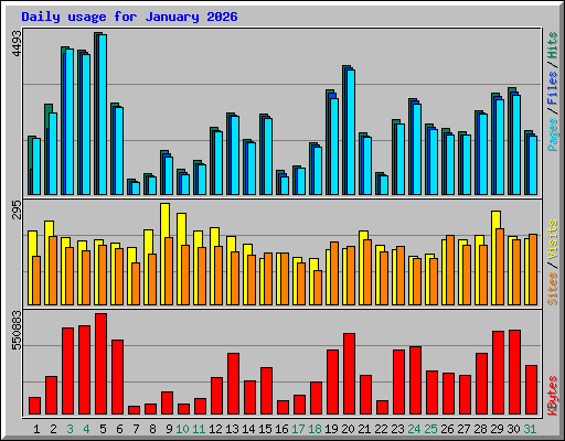 Daily usage for January 2026