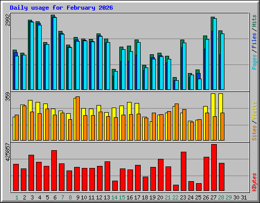 Daily usage for February 2026