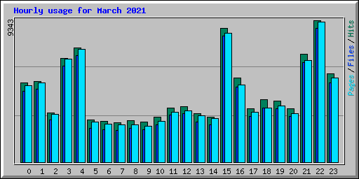 Hourly usage for March 2021