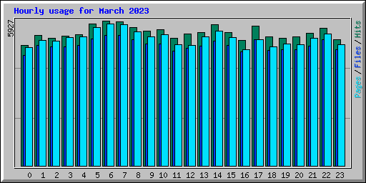 Hourly usage for March 2023