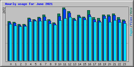Hourly usage for June 2021